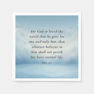 Serviette En Papier Image du verset biblique Jean 3:16