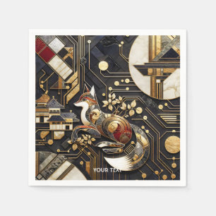 Serviette En Papier Imaginaire Abstrait Fox Art