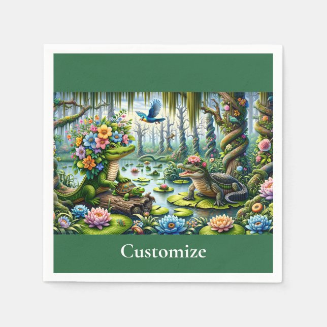 Serviette En Papier Imaginaire alligator marécage Thunder_Cove (Devant)