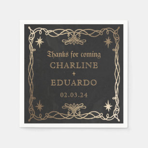 Serviette En Papier Imaginaire céleste gothique Gold Ivy Mariage