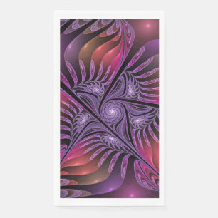 Serviette En Papier Imaginaire coloré Abstrait Trippy Violet Fractal