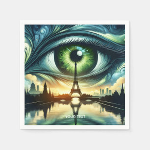 Serviette En Papier Imaginaire Cute Green Eyes Paris