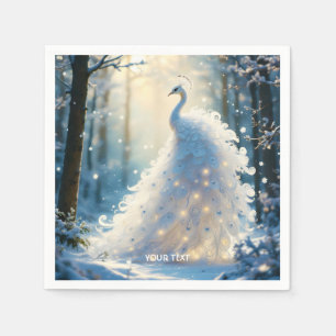 Serviette En Papier Imaginaire Cute Neige Blanc Peacock