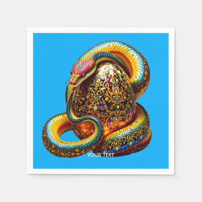 Serviette En Papier Imaginaire Cute Snake Egg Vibrant (Devant)