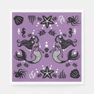 Serviette En Papier Imaginaire de sirène pourpre