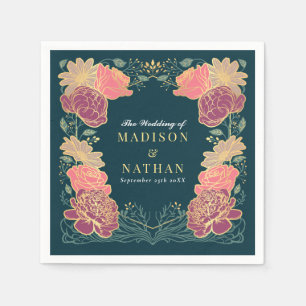 Serviette En Papier Imaginaire Enchantée jardin floral mariage