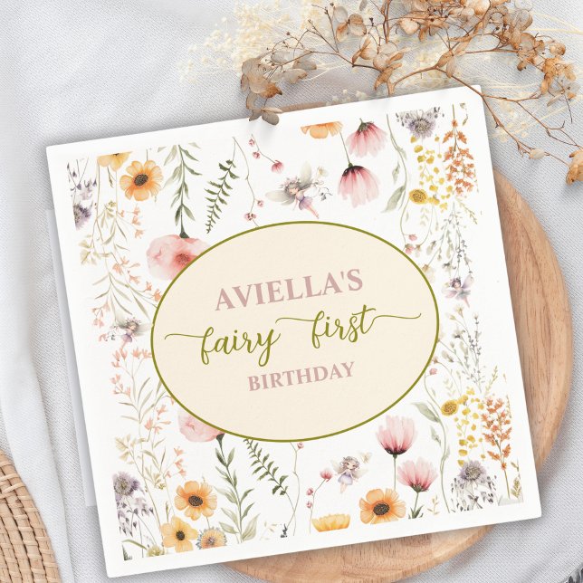 Serviette En Papier Imaginaire Fairy Premier Fleur sauvage Papier Napk (Créateur téléchargé)