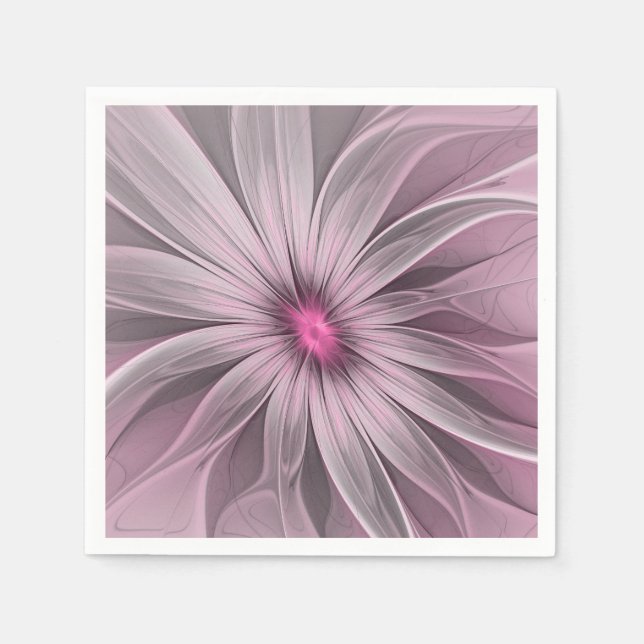 Serviette En Papier Imaginaire Fleur Plum Abstrait Flore Fractal Art (Devant)