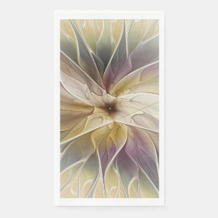 Serviette En Papier Imaginaire Floral Gold Eggplant Art Fractal Abstra