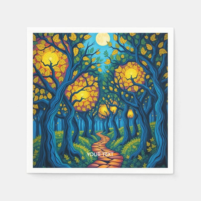 Serviette En Papier Imaginaire Forêt mite Orange Road (Devant)