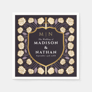 Serviette En Papier Imaginaire médiéval de l'épée et du bouclier Maria