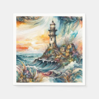 Imaginaire mignon phare Vivid tempête de dessin