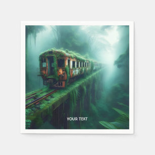 Serviette En Papier Imaginaire mignon vieux train passé