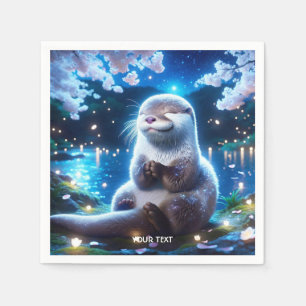 Serviette En Papier Imaginaire Mignonne Bonne Nuit Otter