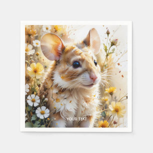 Serviette En Papier Imaginaire Mignonne Curious Mouse Garden