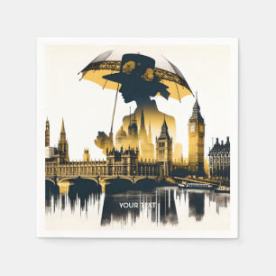 Serviette En Papier Imaginaire mignonne dame Vieux Londres
