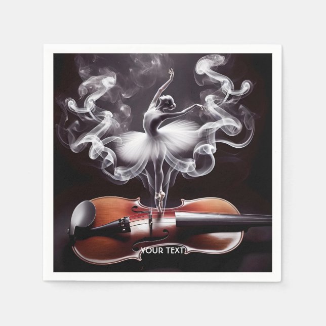 Serviette En Papier Imaginaire Mignonne Danser Ballerina Violon (Devant)