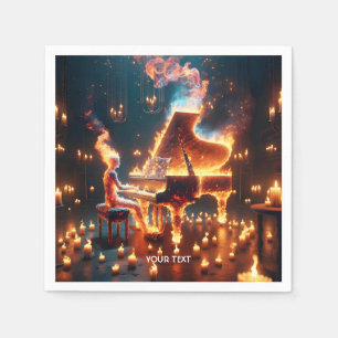 Serviette En Papier Imaginaire mignonne Feu Piano Girl