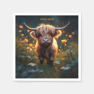 Serviette En Papier Imaginaire Mignonne Highland Baby Cow