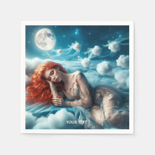 Serviette En Papier Imaginaire mignonne Red Hair Beauté