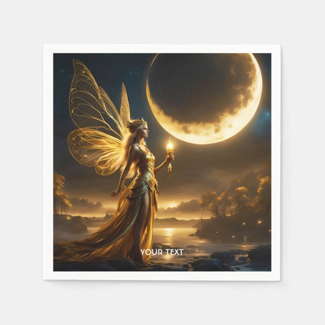 Serviette En Papier Imaginaire mûre Lune Space Lake (Devant)