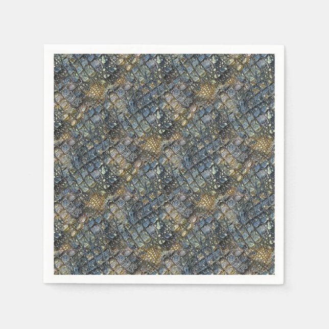 Serviette En Papier Imitation peau de crocodile. Poster de animal. (Devant)