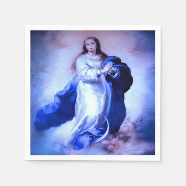 Serviette En Papier Immaculé bleu Conception (Devant)