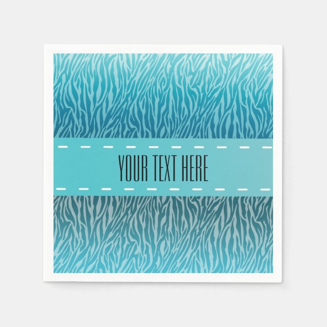 Serviette En Papier Impression Aqua Ombre Zebra (Devant)