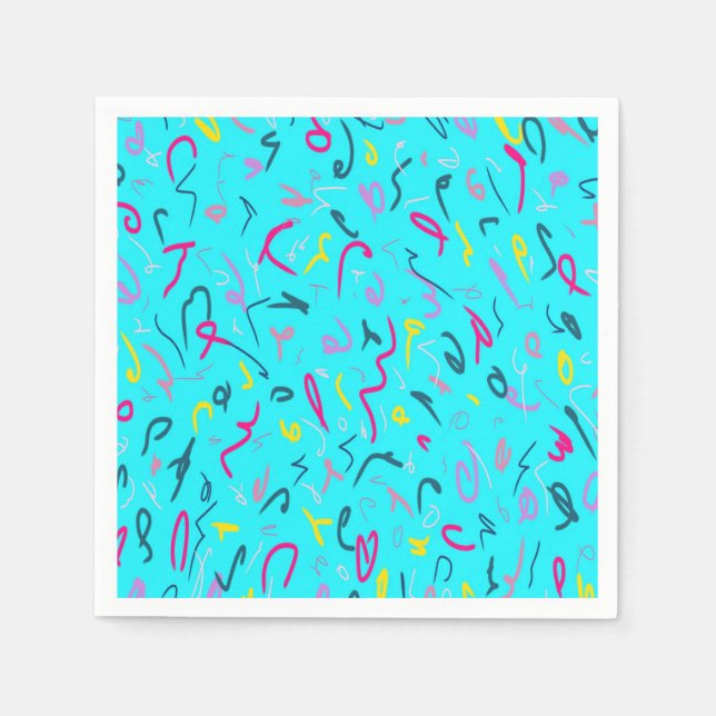 Serviette En Papier Impression bleue avec Vibes des années 90 (Devant)