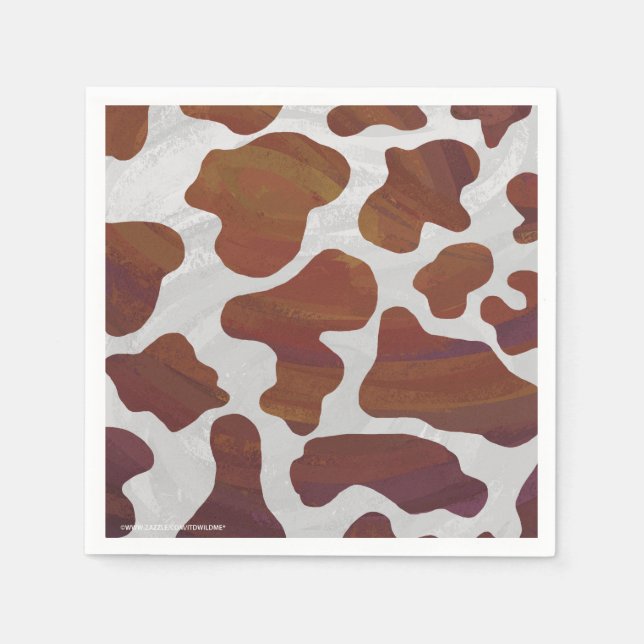 Serviette En Papier Impression Brown et blanche de vache (Devant)