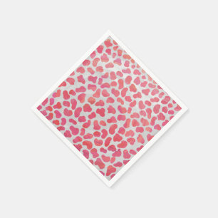 Serviette En Papier Impression dalmate rose et blanc