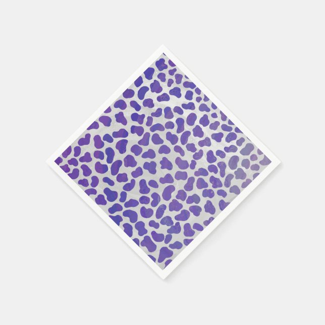 Serviette En Papier Impression dalmate violet et blanche (Coin)