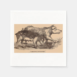 Serviette En Papier Impression d'animaux de ferme du 19e siècle, gravu