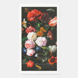 Serviette En Papier Impression d'art botanique floral sombre et lunati