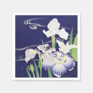 Serviette En Papier Impression d'art Iris Japonais Vintage Kogyo Tsuki