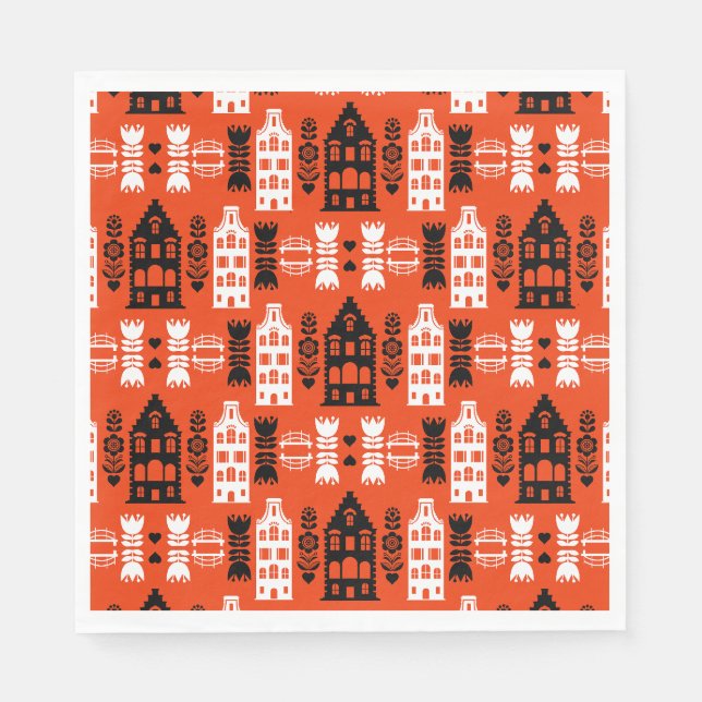 Serviette En Papier Impression d'art populaire hollandais Pays-Bas (Devant)