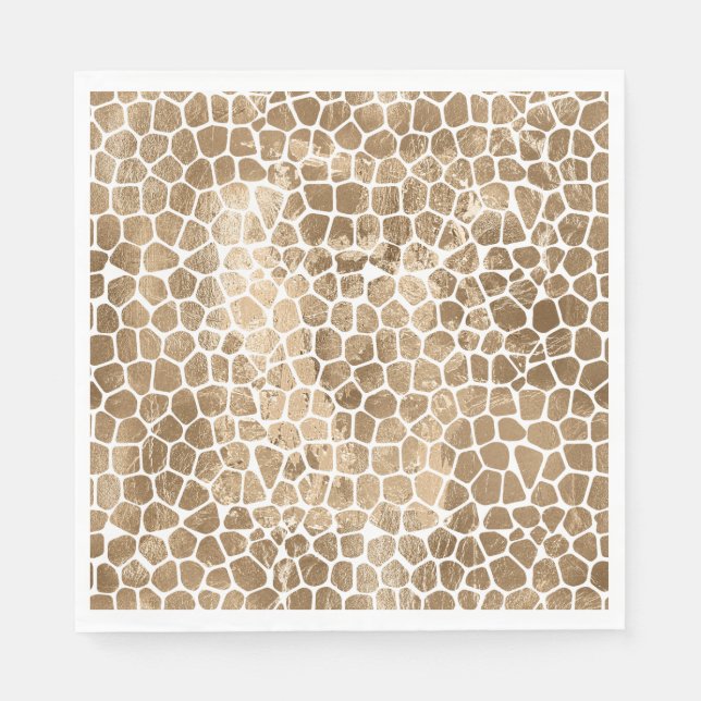 Serviette En Papier Impression de girafe en or (Devant)