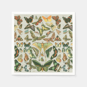 Serviette En Papier Impression de motif de papillon de nuit vintage