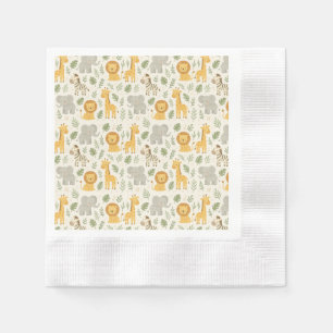 Serviette En Papier Impression de nurserie d'animaux de safari