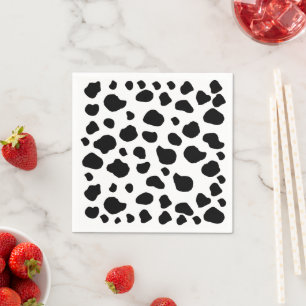 Serviette En Papier Impression De Vache, Motif De Vache, Spots De Vach