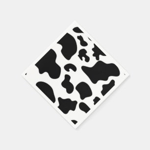Serviette En Papier Impression de vache noire et blanche