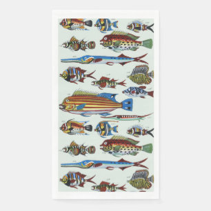 Serviette En Papier Impression d'histoire naturelle de poissons exotiq