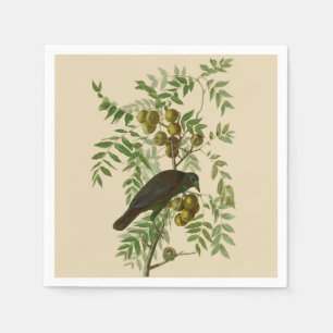 Serviette En Papier Impression d'oiseau Grackle Violet d'Audubon Botan