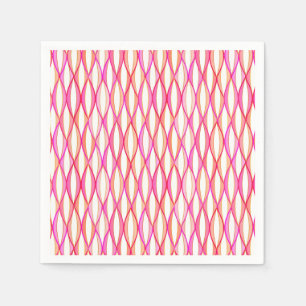 Serviette En Papier Impression du ruban du milieu du siècle - corail e