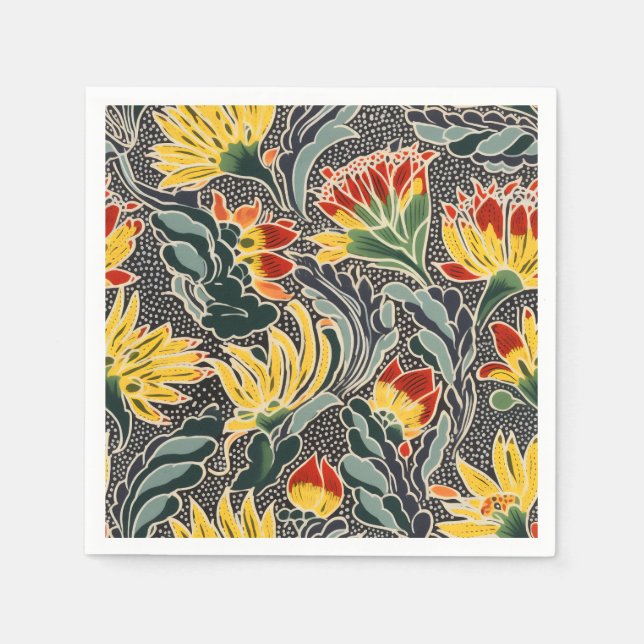 Serviette En Papier Impression florale naturelle biomorphique (Devant)