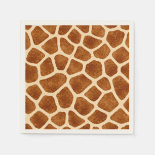 Serviette En Papier Impression Girafe Marron Kaki Baby Shower Thème Sa