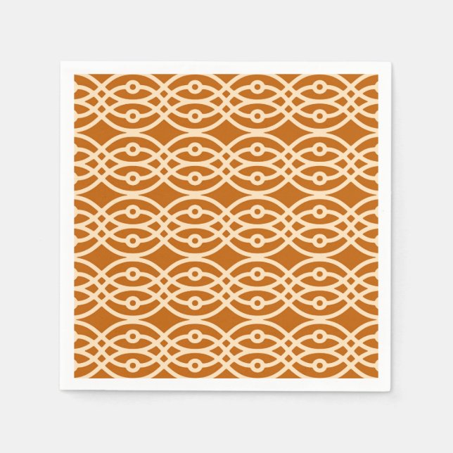 Serviette En Papier Impression kimono, terre cuite et pêche (Devant)