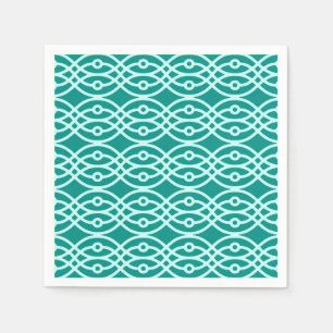 Serviette En Papier Impression kimono, turquoise et aqua