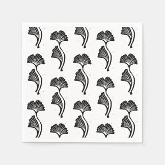 Serviette En Papier Impression Lino Feuille Gingko