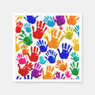 Serviette En Papier Impression manuelle colorée